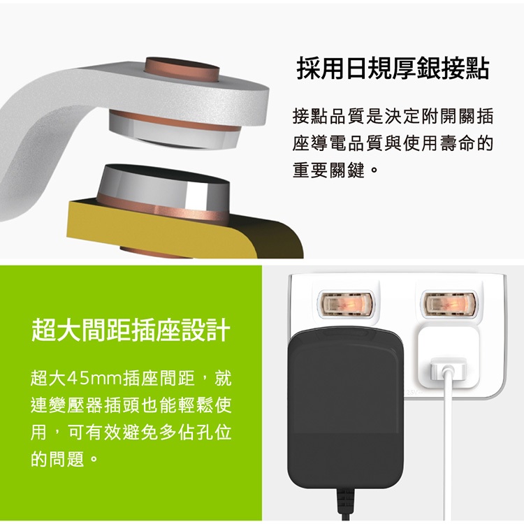 Tyson太順電業 台灣製 2切2座 3孔壁插【現貨】分接插座 轉接插頭 插頭 122B 安全防火 三轉二插頭 壁插, , large