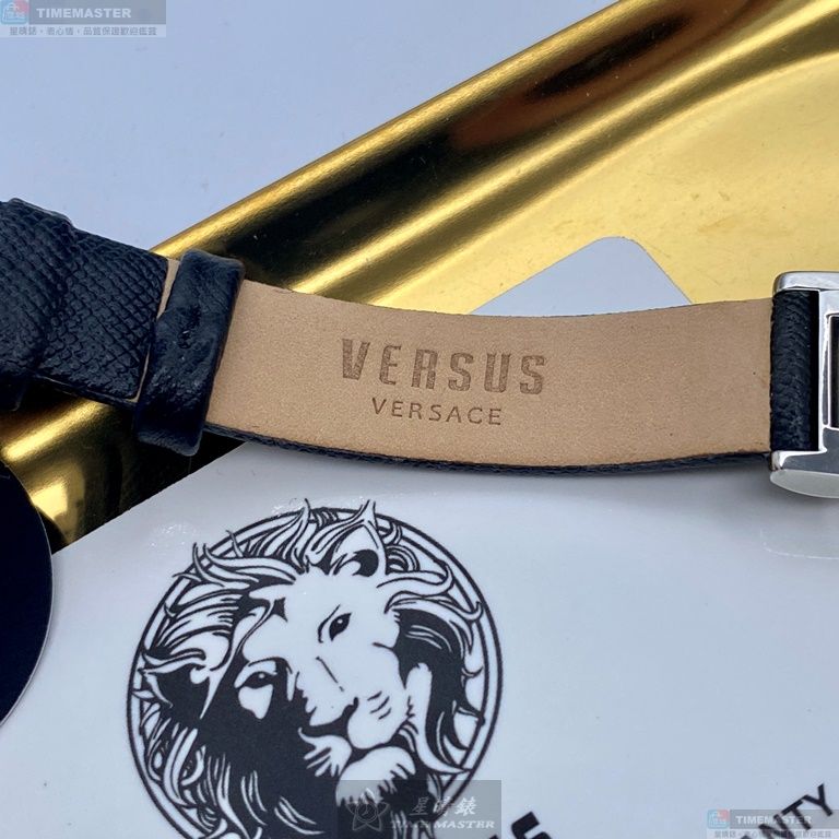 [星晴錶業]VERSUS VERSACE手錶,36mm,VV00017銀色錶面銀錶殼深黑色真皮皮革錶帶款, , large