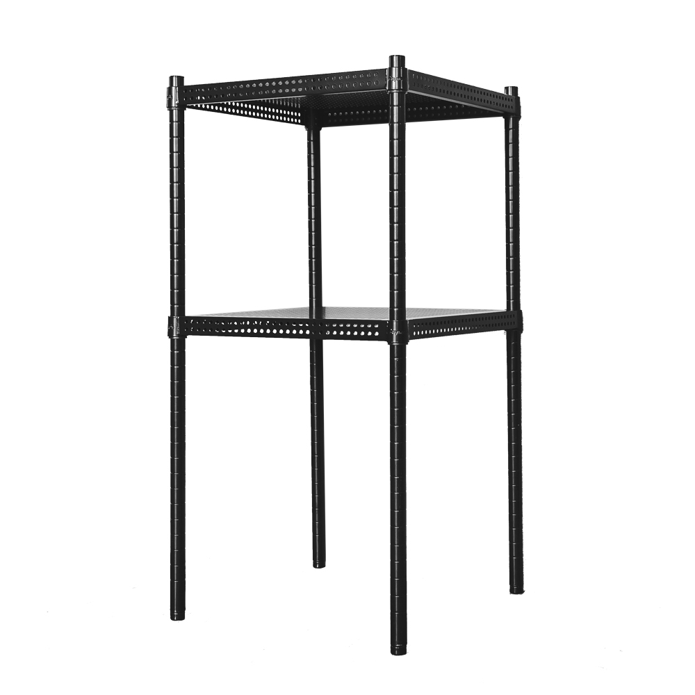 【Y HOUSE】45x45x75cm perforated plate two-layer rack perforated plate rack iron rack - black paint, , large