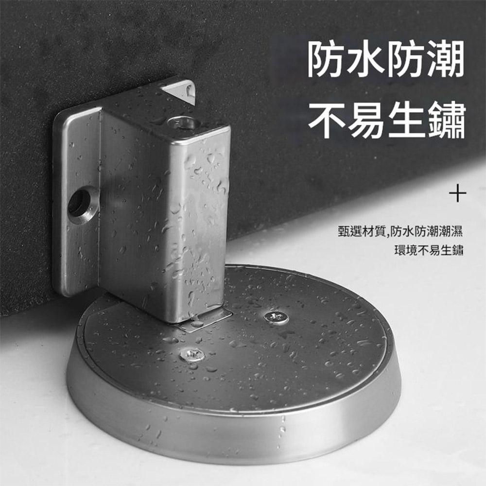 High-strength wind-resistant mechanical doorstop - brushed silver, , large