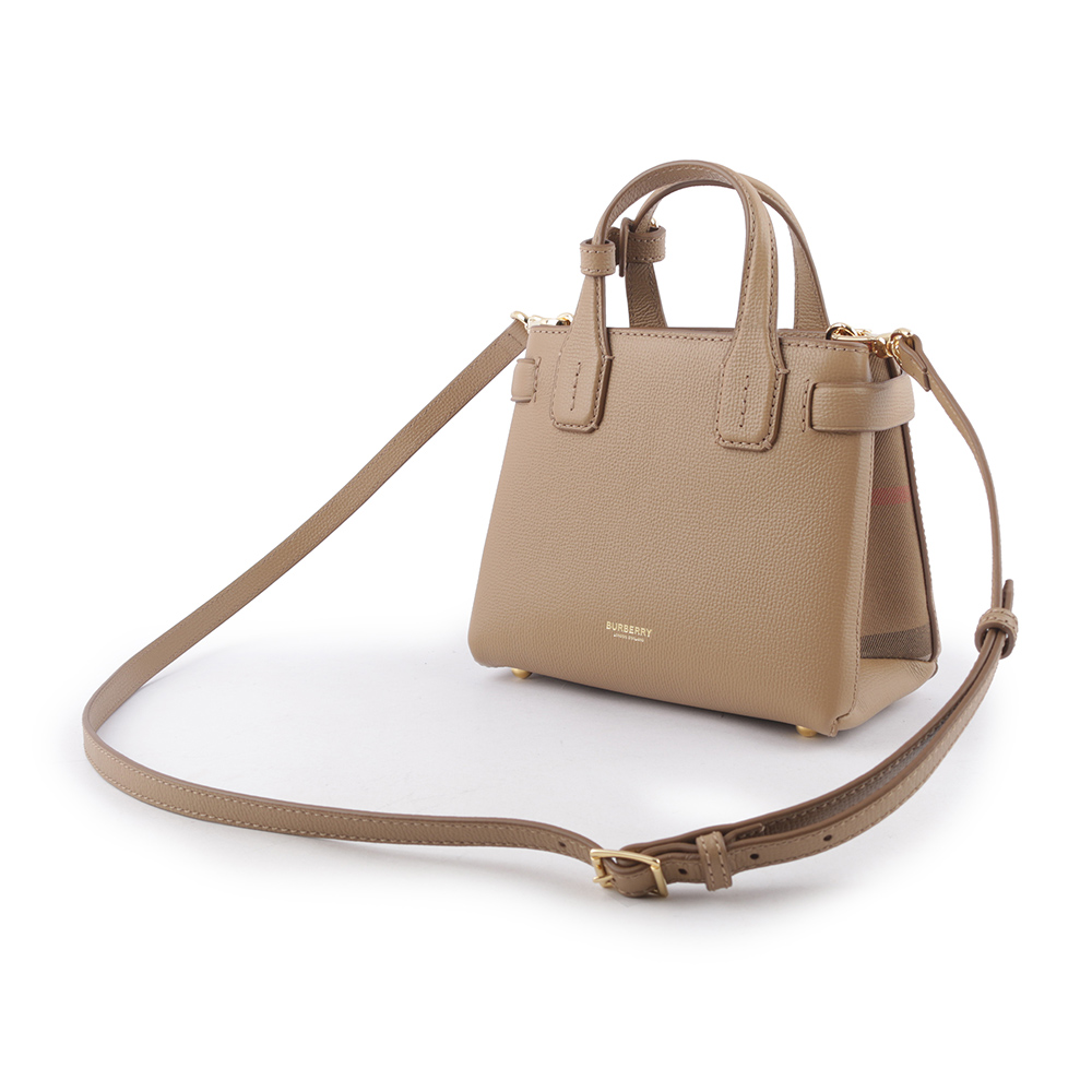 BURBERRY THE BABY BANNER HOUSE格紋皮革包/駝色, , large