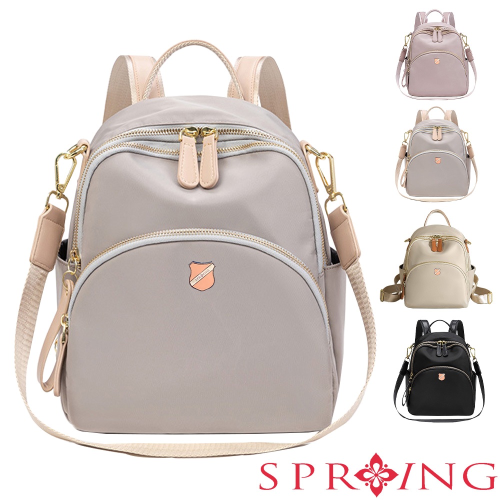 SPRING-簡約尼龍後背包休閒後背包3way小款後背包-多色, , large