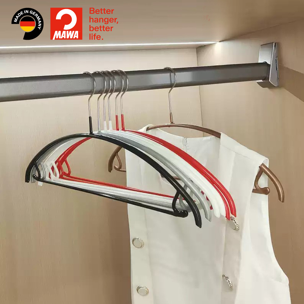 【德國MAWA】德國原裝進口 無痕止滑 專業套裝衣架42cm 20入/白, , large