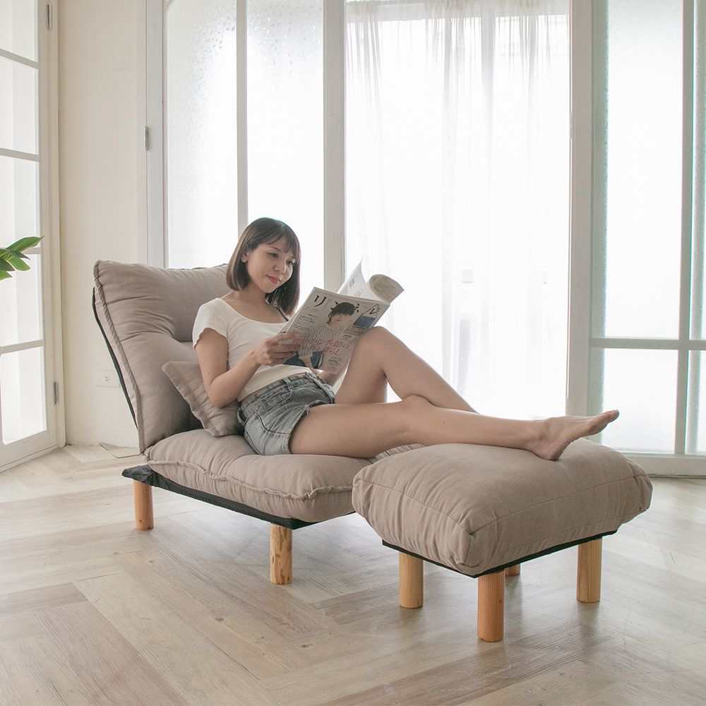 Duke simple style multifunctional single sofa bed, 米白, large