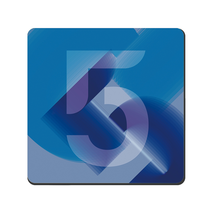 【Monster】 My Number Rhyme Soft Diatomaceous Earth Absorbent Coaster – Lucky Number Series (10x10cm) – 5, , large