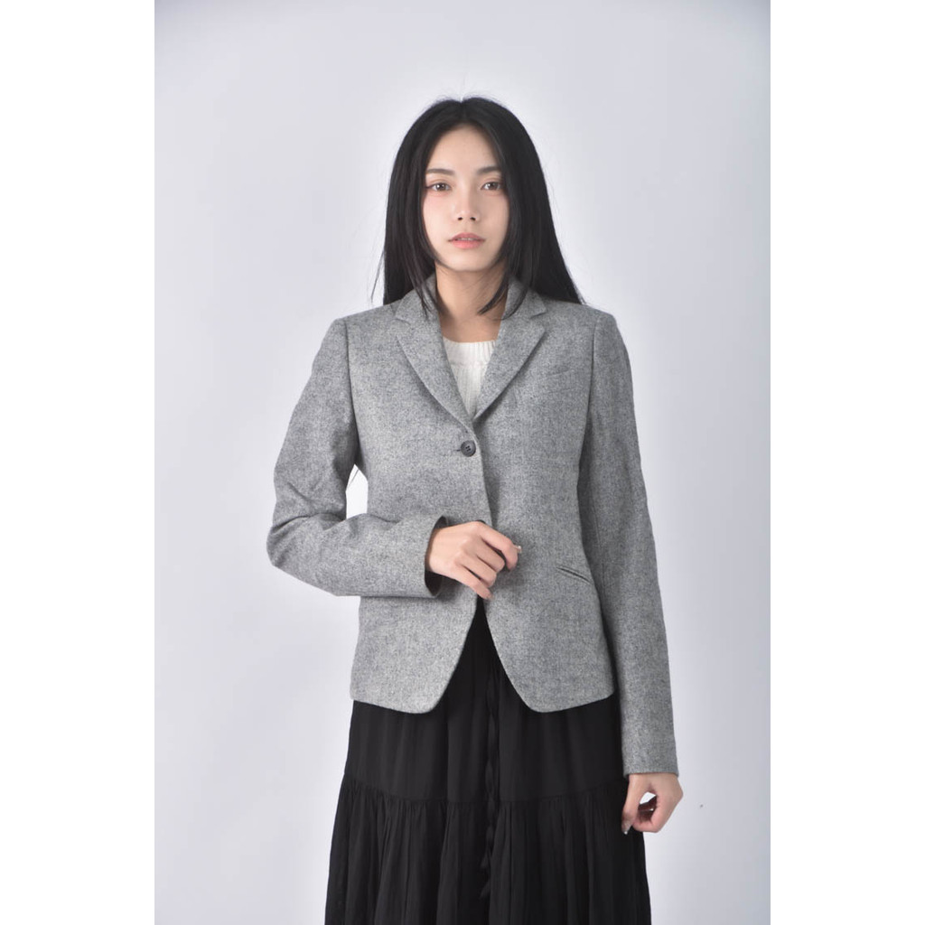 (M) uniqlo排扣灰色外套二手衣, , large