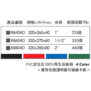 REGINA立強牌 R8804D 美式D型四孔夾 文件夾 資料夾 檔案夾藍, , large