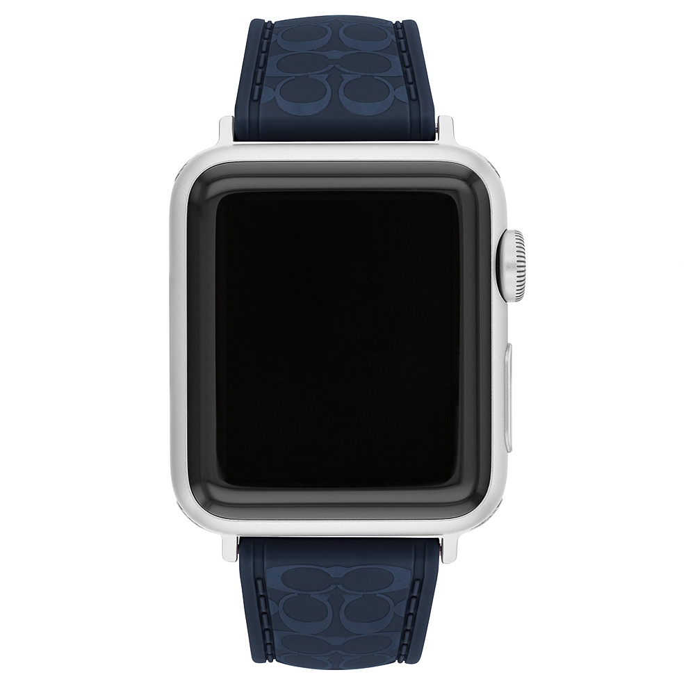 COACH Apple Watch 錶帶 38/40/41mm 適用 矽膠錶帶- 深藍色(不含手錶), , large
