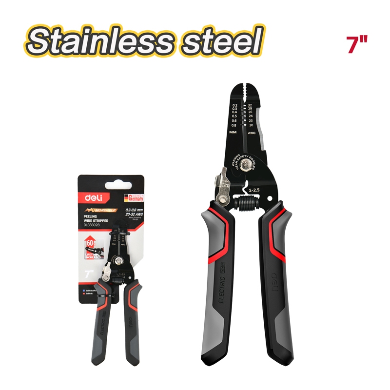 【得力工具 deli tools】 專業 精密 剪線 剝線鉗 0.2~0.8mm 剝皮鉗 拔線鉗-細線用, , large