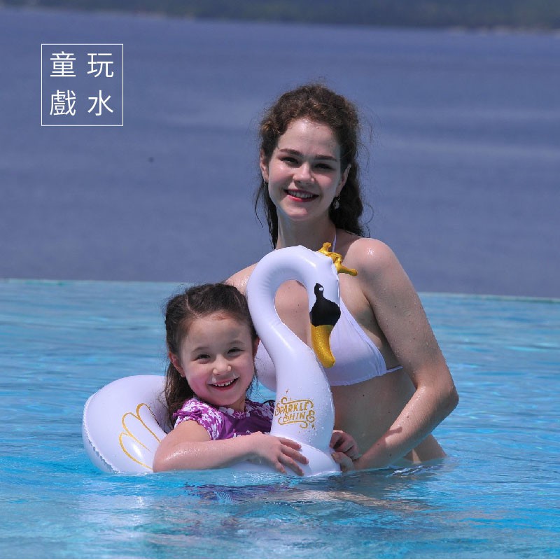 White Swan Swim Ring, , large