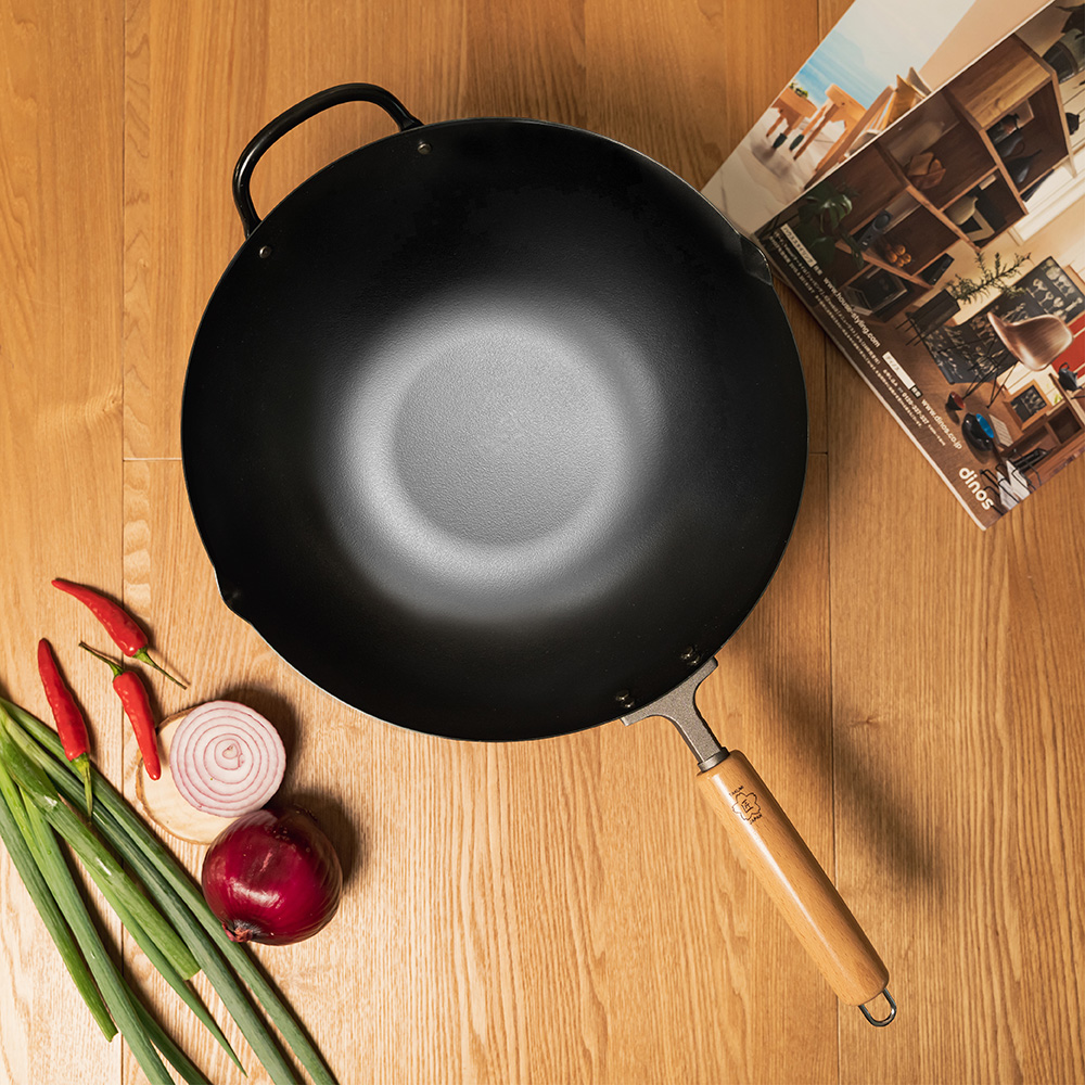 【Japan TAKUMI】Takumi Rock-Pattern Iron Wok / Chinese Iron Wok 33cm (Made in Japan / Exclusive Collaboration Model), , large