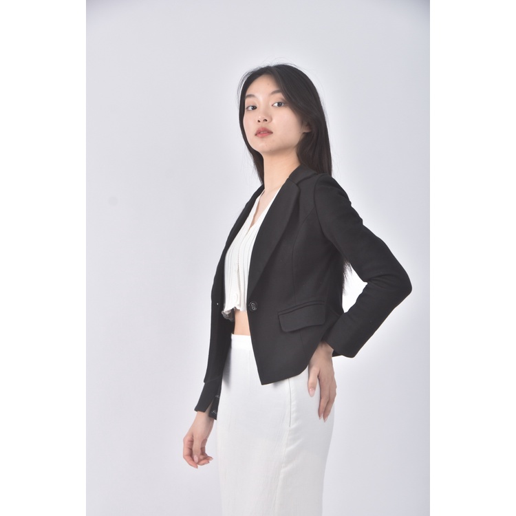 (S) blingbling韓牌質感黑色外套二手衣, , large