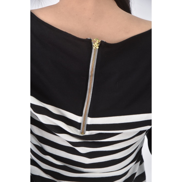 (S) nautica質感棉質條紋黑色長袖上衣二手衣, , large