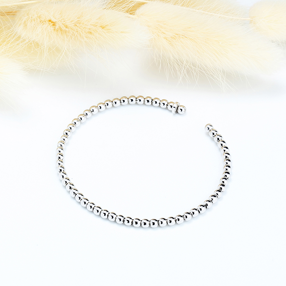 【Angel & Me】Simple Ball s925 Sterling Silver Bracelet birthday gift, , large