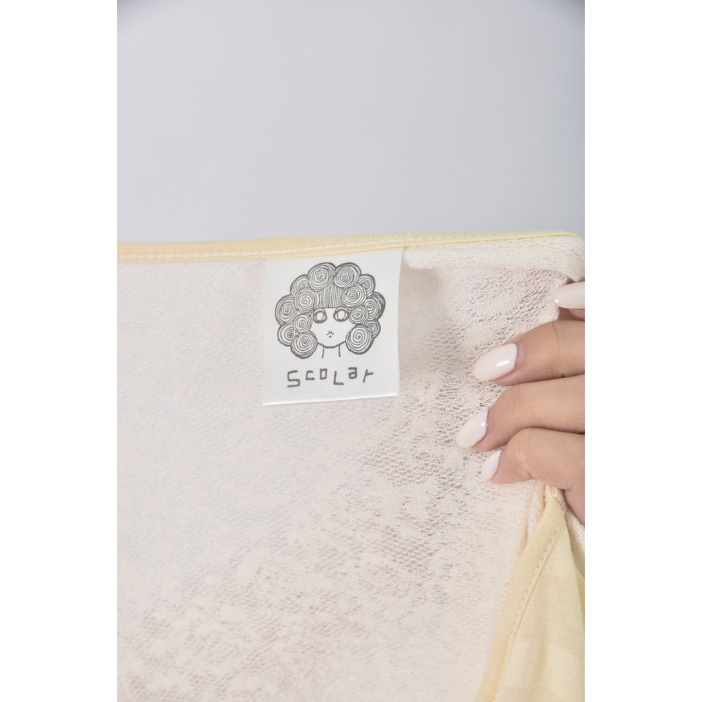 (M) scolar棉質純棉黃色短袖上衣二手衣, , large