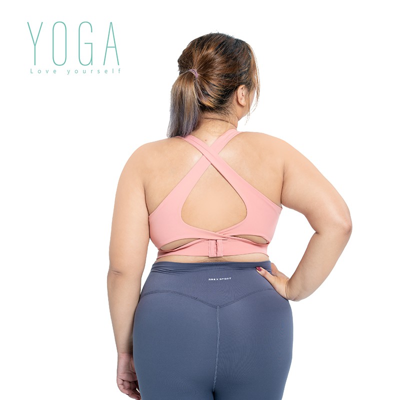 【AREXYOGA】AS-7405 大尺碼/2L-4L/ BRA/瑜珈/加大碼細肩Ｘ型美背中度運動可調節瑜珈背心式內衣, , large