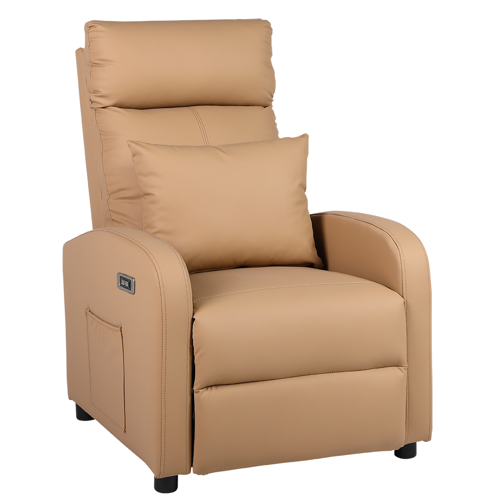 【Hampton 漢汀堡】  丹尼爾電動躺椅-泰迪橙(含腰枕), , large