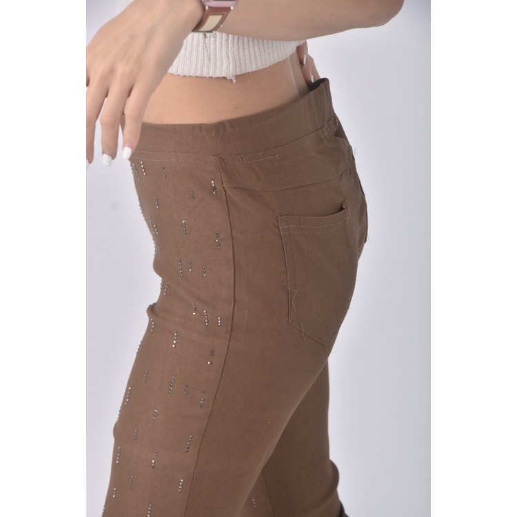 (L) ywo28棉質貼鑽黃色長褲二手衣, , large