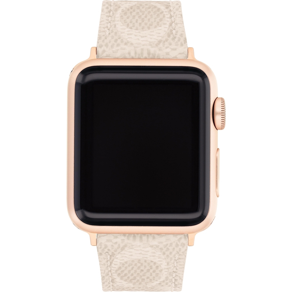 COACH Apple Watch 錶帶 38/40mm 適用 皮錶帶- 淺色x玫瑰金(不含手錶), , large