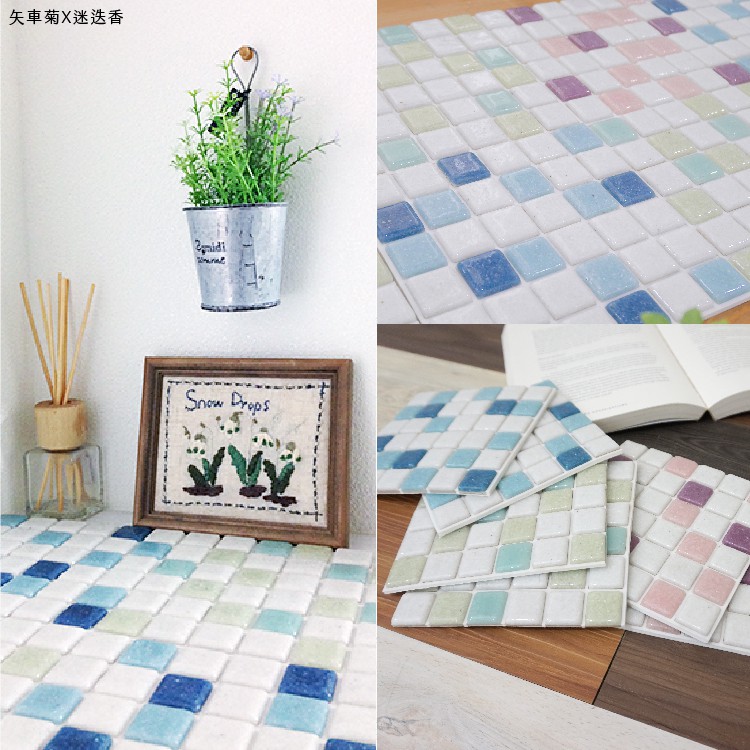 Japanese Glass Mosaic Tile Stickers – 10-Pack “Konpeitō” Design | 3D Peel and Stick Wall Tiles | 3M Self-Adhesive | DIY Backsplash & Decor | Made in Japan, , large