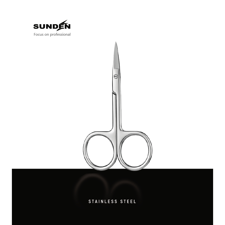 Cuticle Scissors with Curved Sharp Tip, Portable Small Scissors Professional Cuticle Cutter, Multi-Purpose Russian Manicure Cuticle Trimmer for Eyebrow, Nail, Eyelash, Beards, SUNDEN SD1279, , large