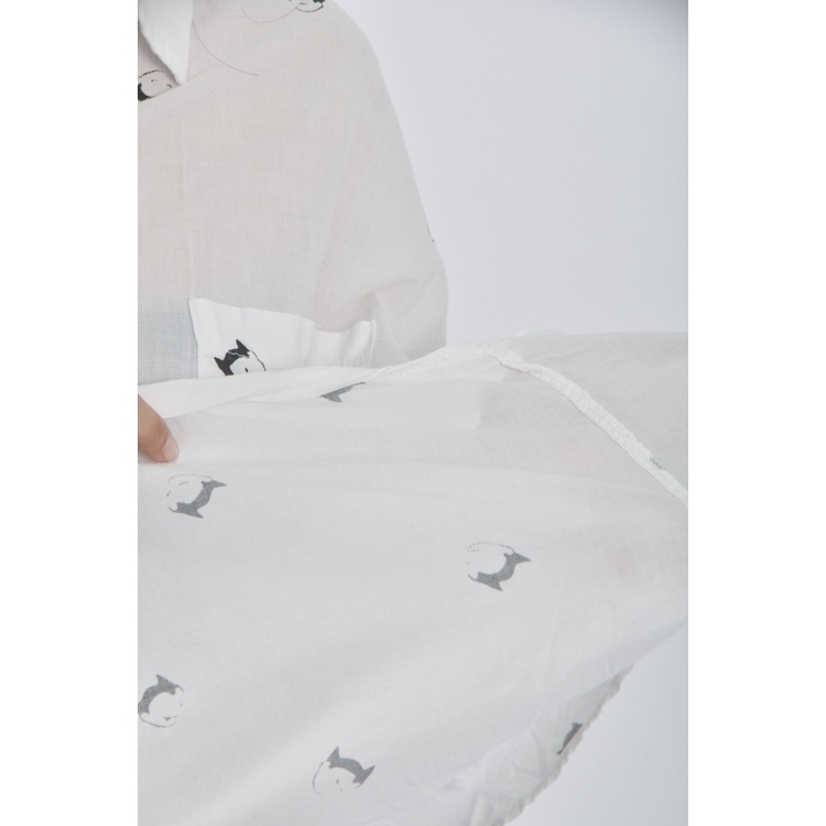 (2XL) girls落肩寬鬆白色襯衫上衣二手衣, , large