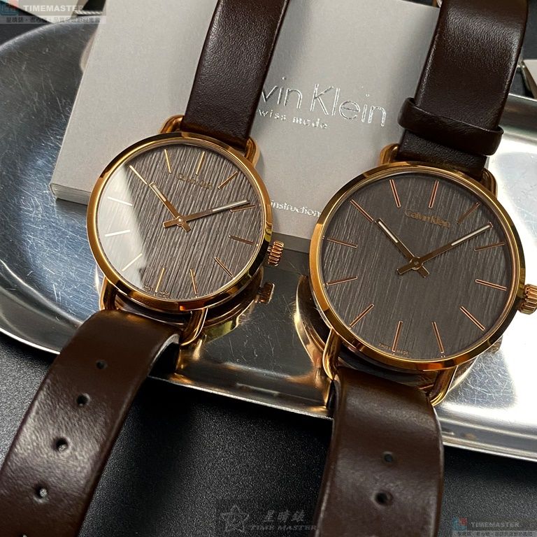 [星晴錶業]CK手錶,36mm, 42mm,CKP0168古銅色錶面玫瑰金錶殼咖啡色真皮皮革錶帶款, , large