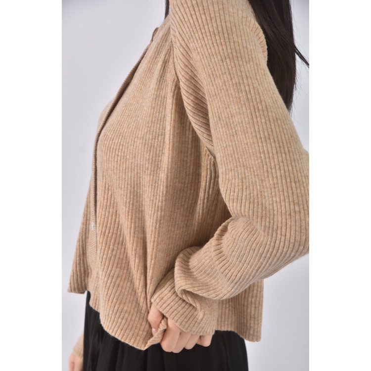 (S) manhattan質感圓領杏色長袖上衣二手衣, , large