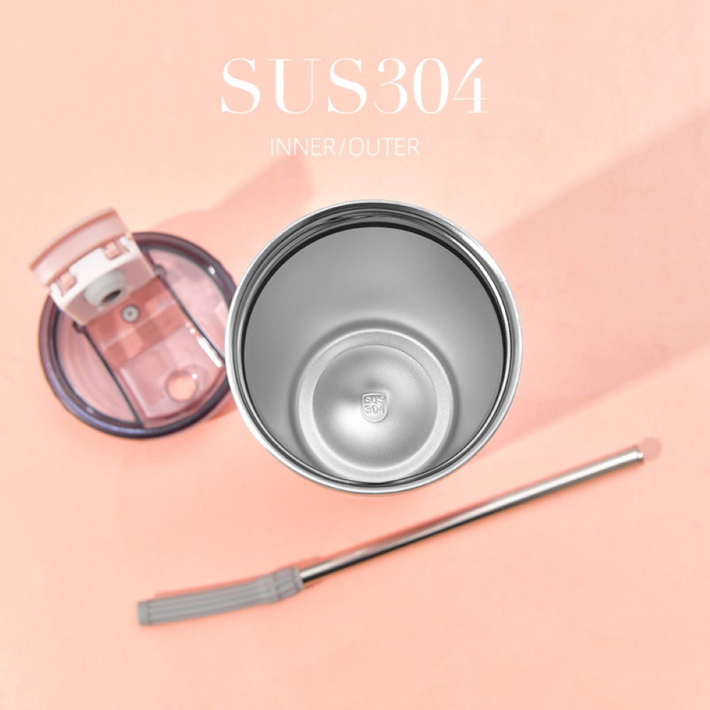 【H&R安室家】泰碩 TYESO 花卉系列304不鏽鋼吸管杯710ml(H42), , large