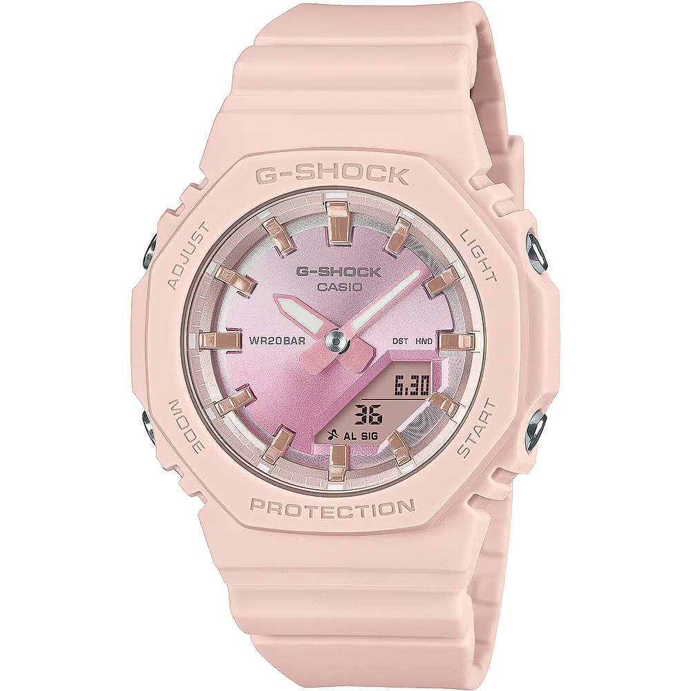 CASIO 卡西歐 G-SHOCK 粉紅漸層 八角 手錶 女錶 GMA-P2100SG-4A