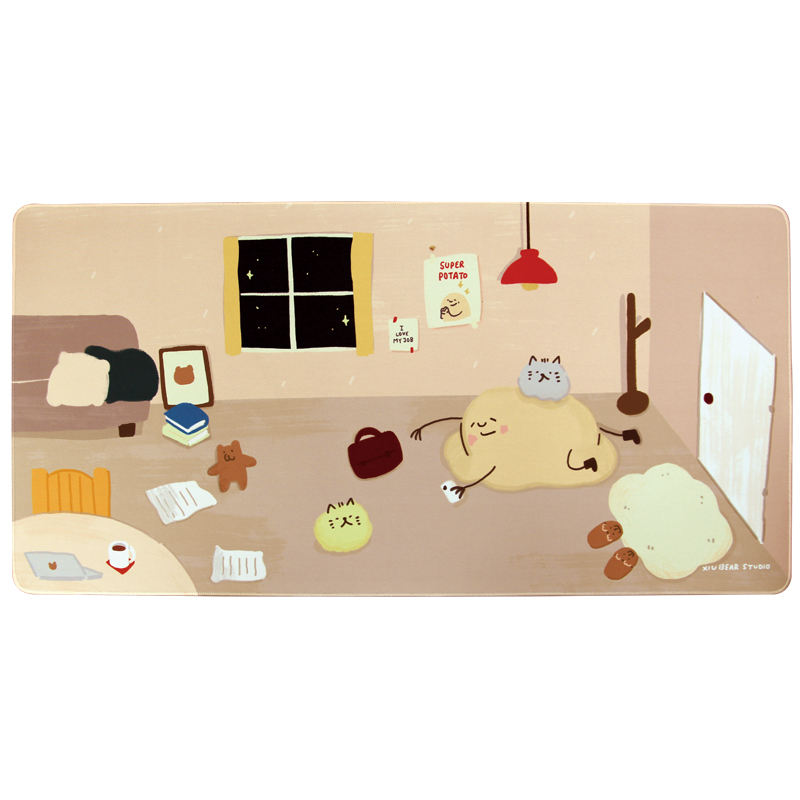 [九越]咻咻熊軟式大滑鼠-發懶款