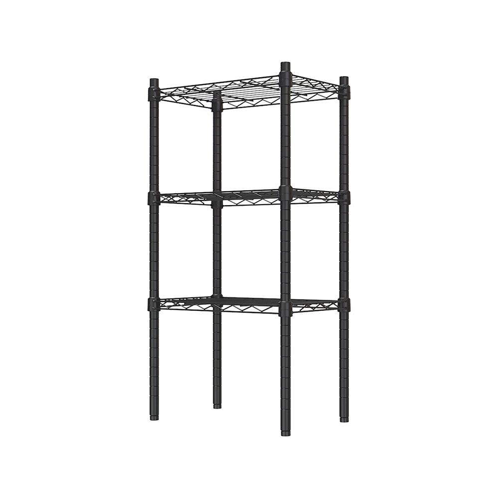 【Y HOUSE】45x30x90cm Lightweight Three-layer Iron Rack Iron Rack - Painted Black, , large