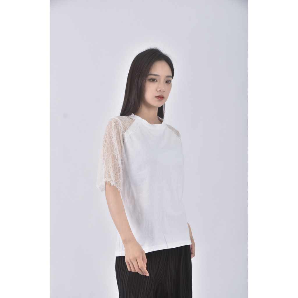(S) xiancaishi蕾絲白色短袖上衣二手衣, , large