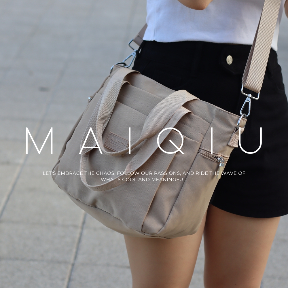 【MQ】FRIEDA Three-way multi-layer tote bag, 奶茶色, large