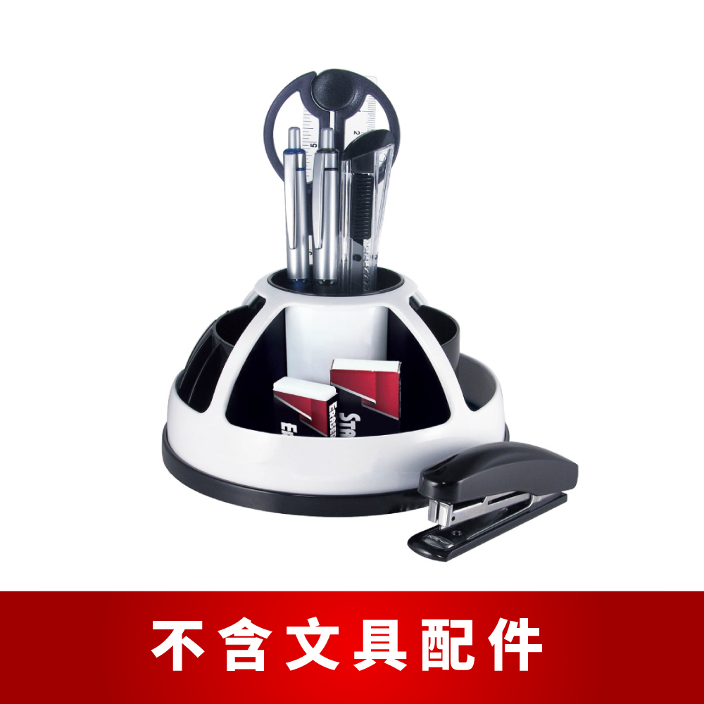 【O-Life】半圓形旋轉收納盒-黑白款, , large