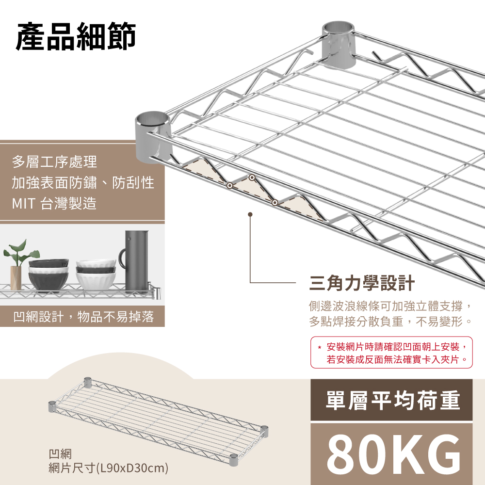【KIWISH】90X30系列層架 二/三/四/五/六/七層 收納架 置物架 鐵力士架 波浪架 收納櫃 架子 鐵架 層架, , large