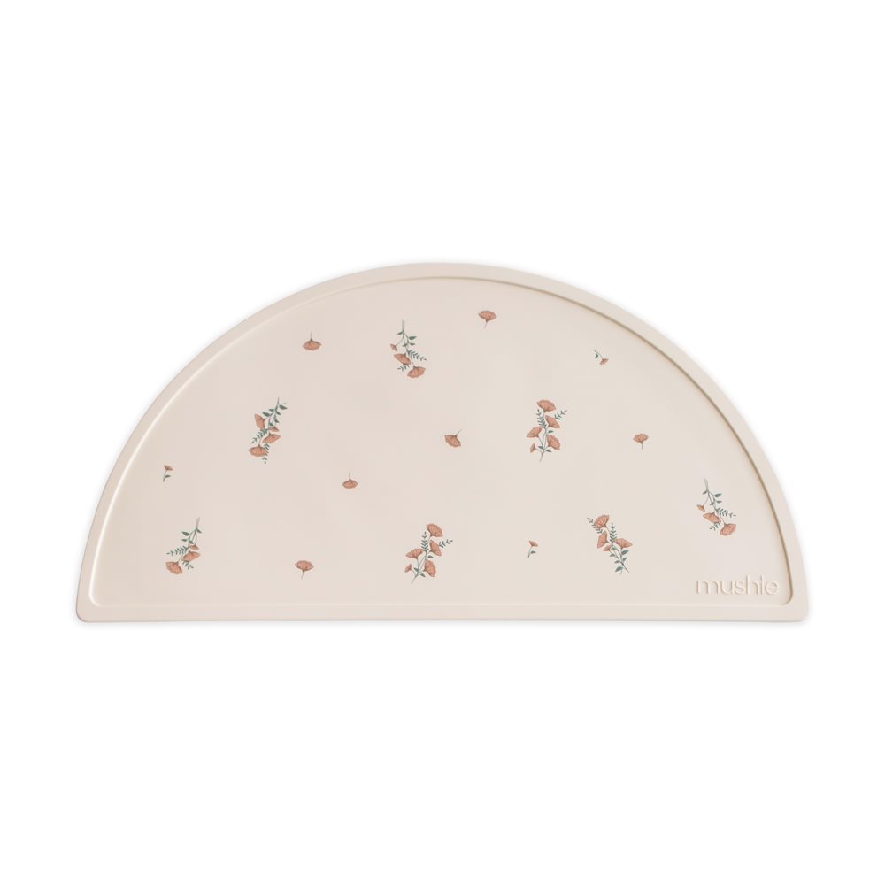 Mushie Silicone Mat - Pink Flowers, , large