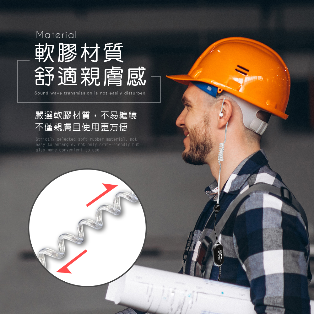 [HANLIN]-28S-AIRMIC (適用TLK28S對講機) 空氣導管3.5mm麥克風耳機 #對講機專用 #3.5mm插頭, , large