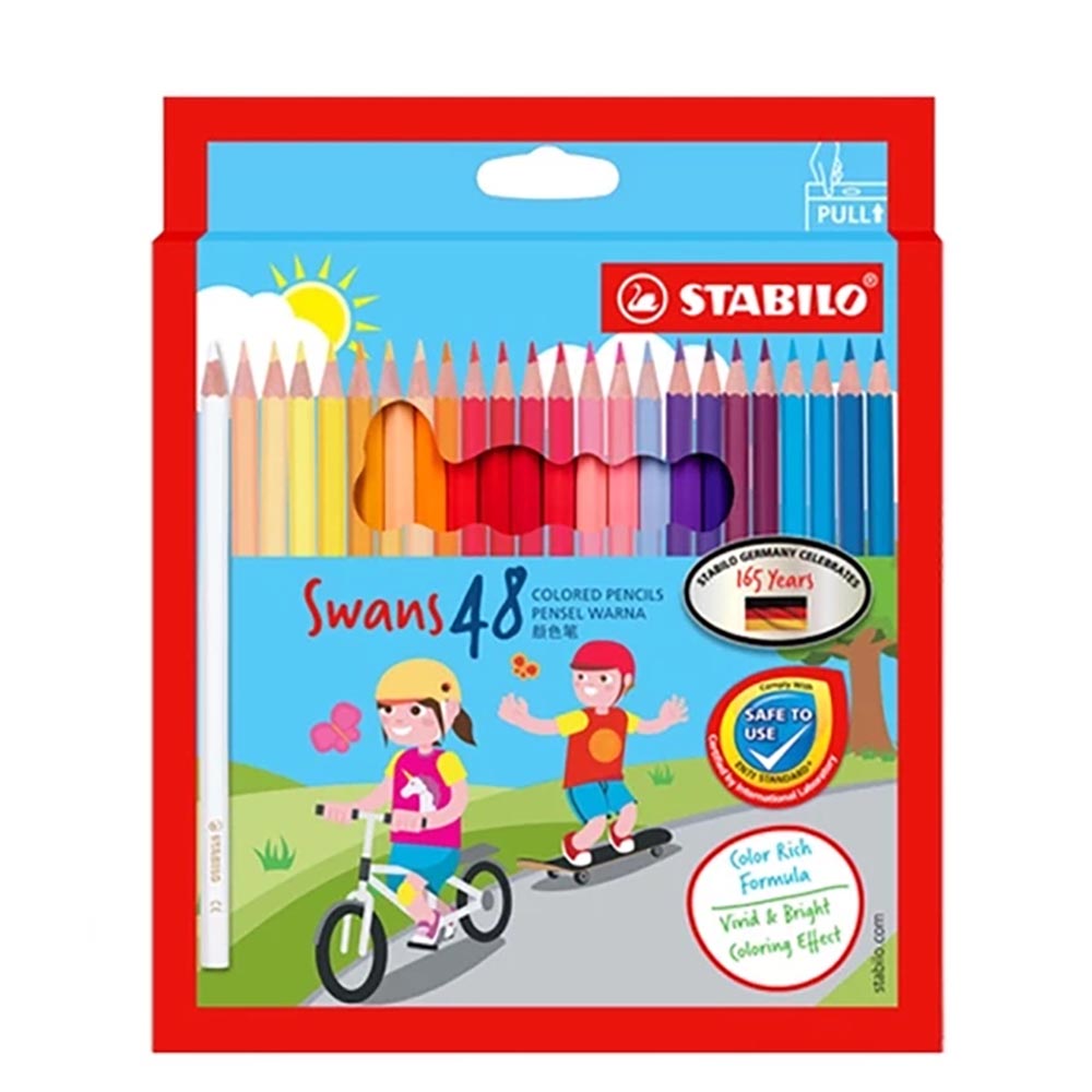 STABILO 德國 思筆樂 Swans 油性色鉛筆 紙盒 48色組 / 盒 ST1870/48