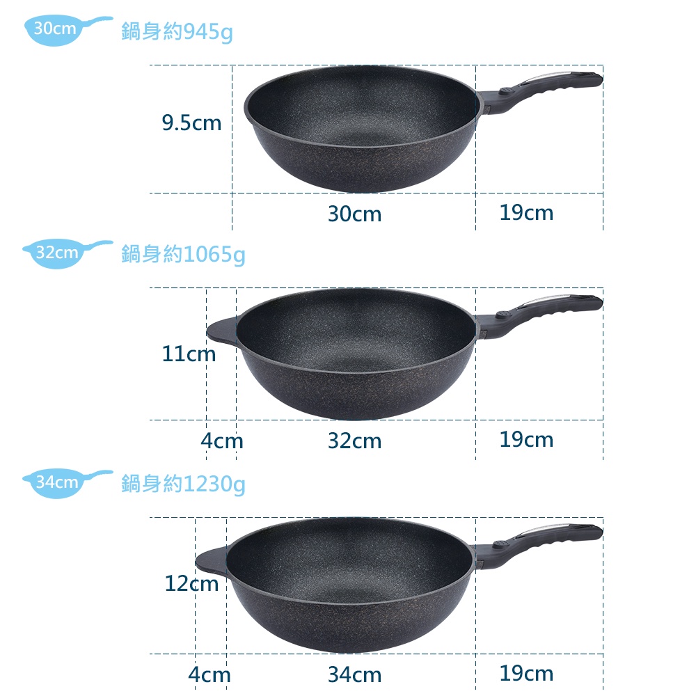 CLARE 可蕾爾 韓式不沾炒鍋韓式炒鍋無蓋韓國製造 無蓋32cm-Leidea樂德兒, , large