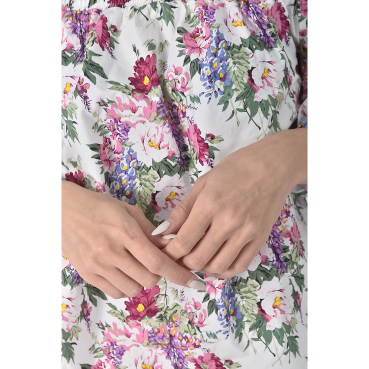 (M) 【房業涵私服】mango花卉白色上衣二手衣, , large