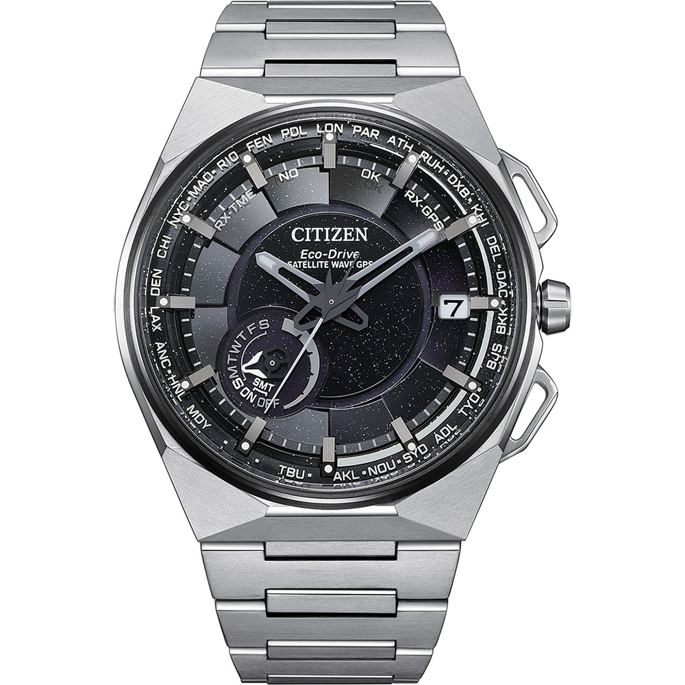 CITIZEN 星辰 限量週年紀念款 超級鈦GPS衛星對時手錶-星際黑 禮物 CC3097-52E