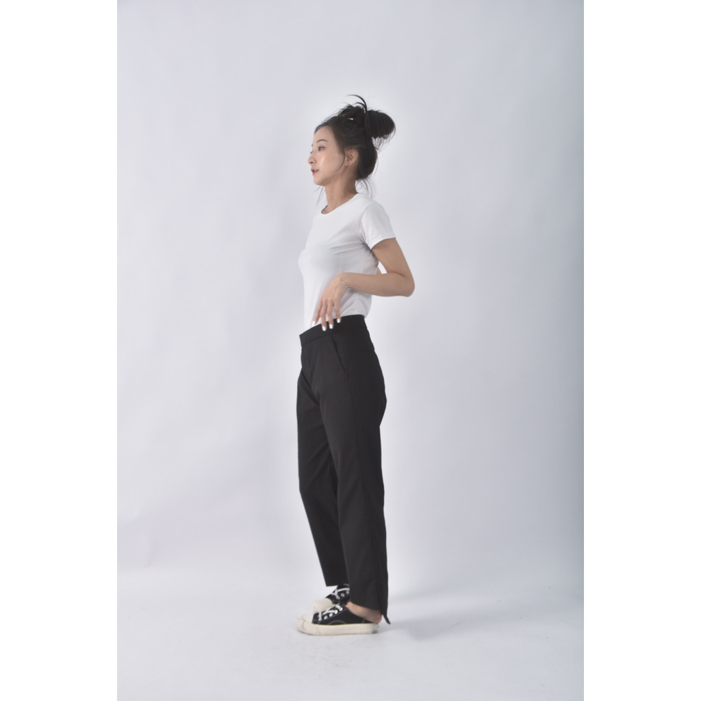 (3XL) zara質感西裝條紋黑色長褲二手衣, , large