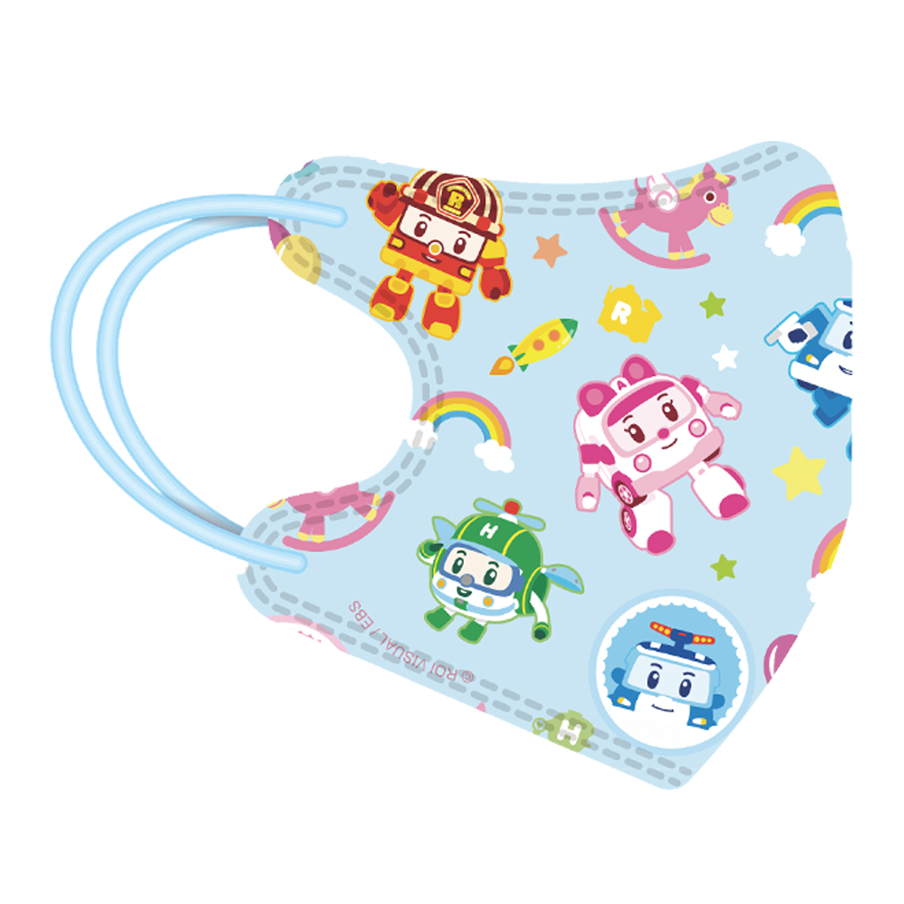 【悠森兒】POLI波力 3D立體幼幼醫用口罩25入-彩虹遊樂園, , large