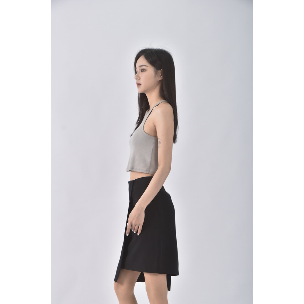 (L) giordano ladies西裝不對稱黑色短裙二手衣, , large