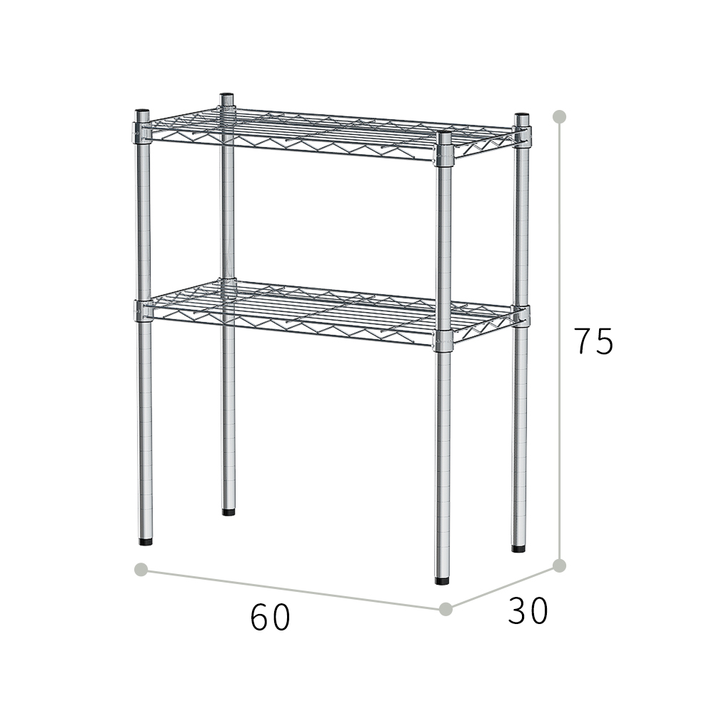 【Y HOUSE】60x30x75cm Lightweight Two-layer Iron Rack Iron Rack Shelf - Painted Black, , large