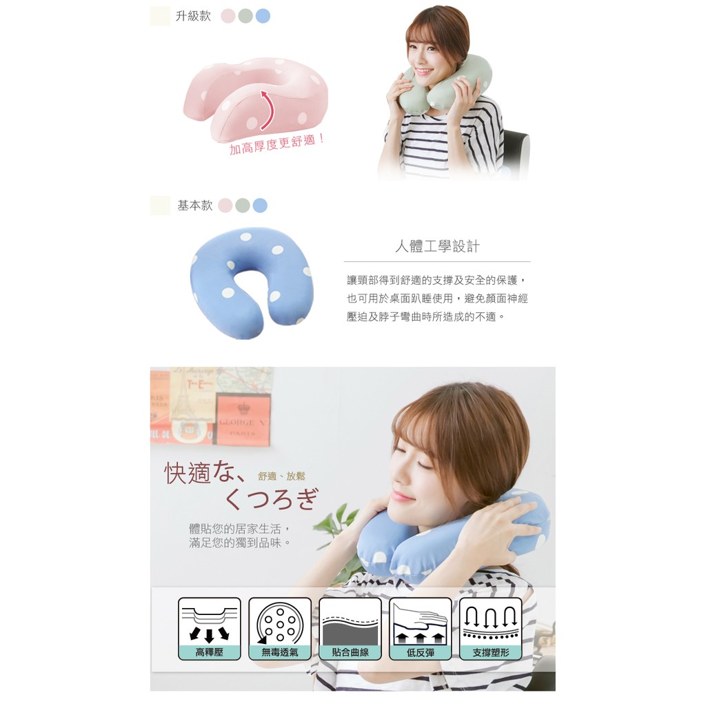【格藍傢飾】水玉涼感舒壓護頸枕-升級款 記憶綿 記憶枕 記憶頸枕 頭枕 脖枕 辦公室 飛機枕 午休枕 午睡枕 旅遊 車用, , large