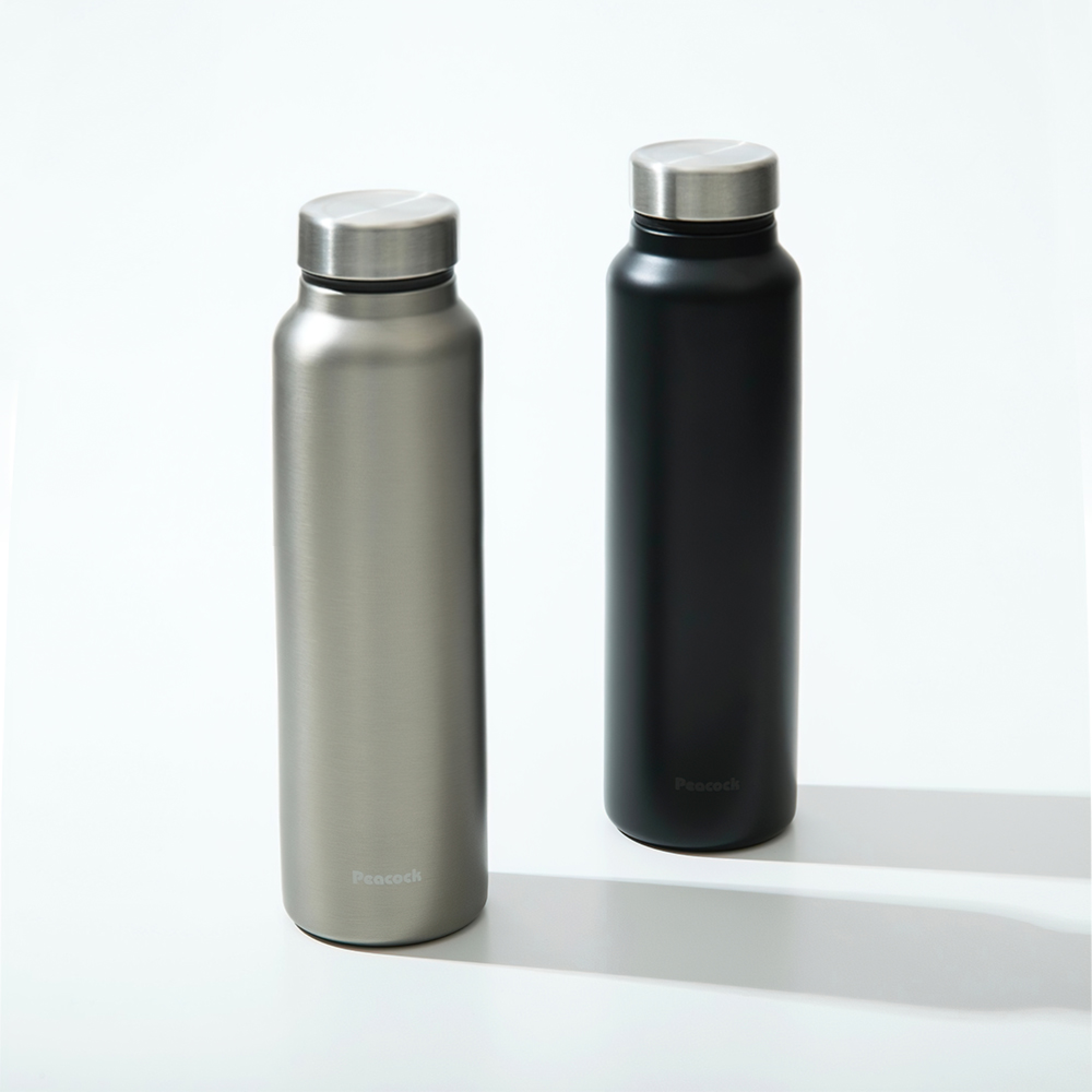 【日本孔雀Peacock】商務休閒 不鏽鋼保冷保溫杯800ML(輕量化設計)-消光黑, 消光黑, large