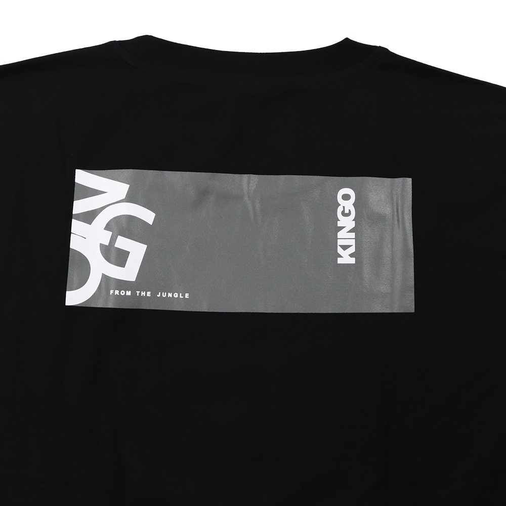 KINGO-超大尺碼-男款 圓領T恤-黑-415135, , large