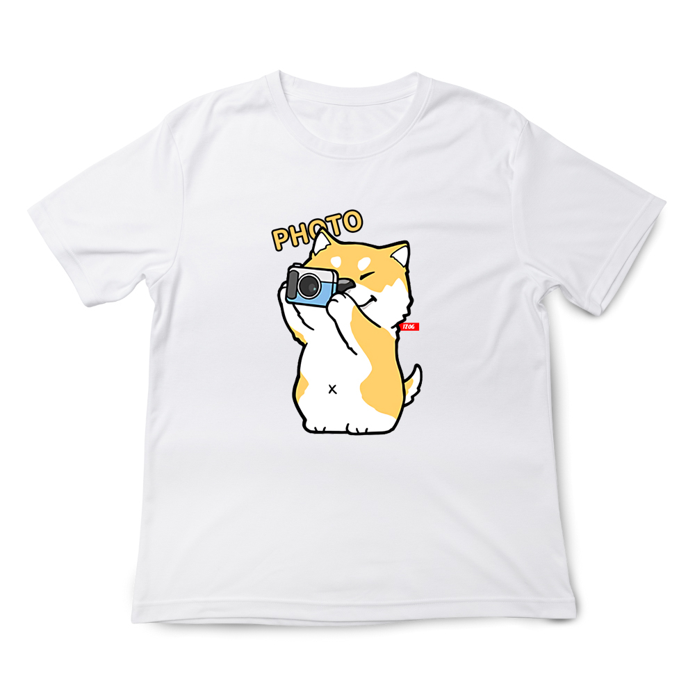 JZ TEE 貓咪&柴犬-拍照 印花短袖T恤, , large